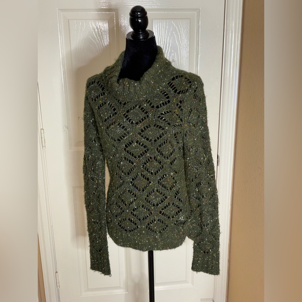 Dolce & Gabbana Women's Green Cable Knit Turtleneck Sweater Vintage Sz L Italy.‌ - Picture 4 of 11